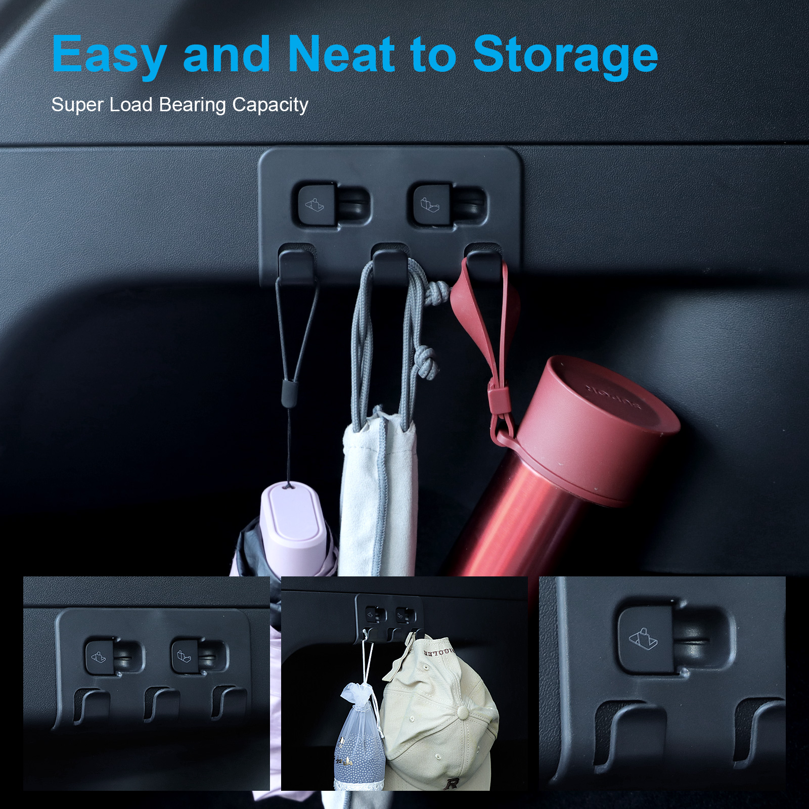 Evolop 5PCS Center Console Organizer Tray for Tesla Model Y 3 Accessories 2023 with Silicone Cup Holder Insert, Rear Trunk Hook, Camera Cover for Tesla Model 3 Y 2021 2022, Upgrade Flocked Material